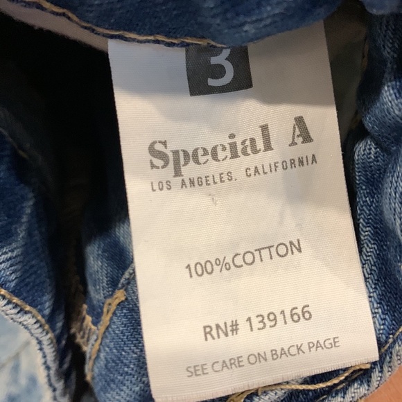 Special A , high rise distressed straight leg jean, size 3 or waist 28 - Picture 5 of 7